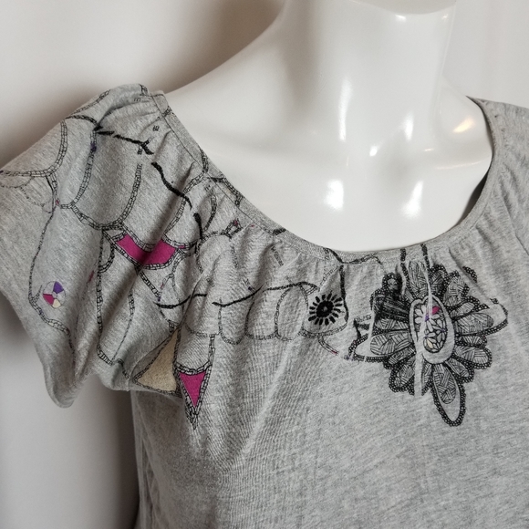 Ripcurl grey floral print short sleeve shirt - Picture 3 of 5